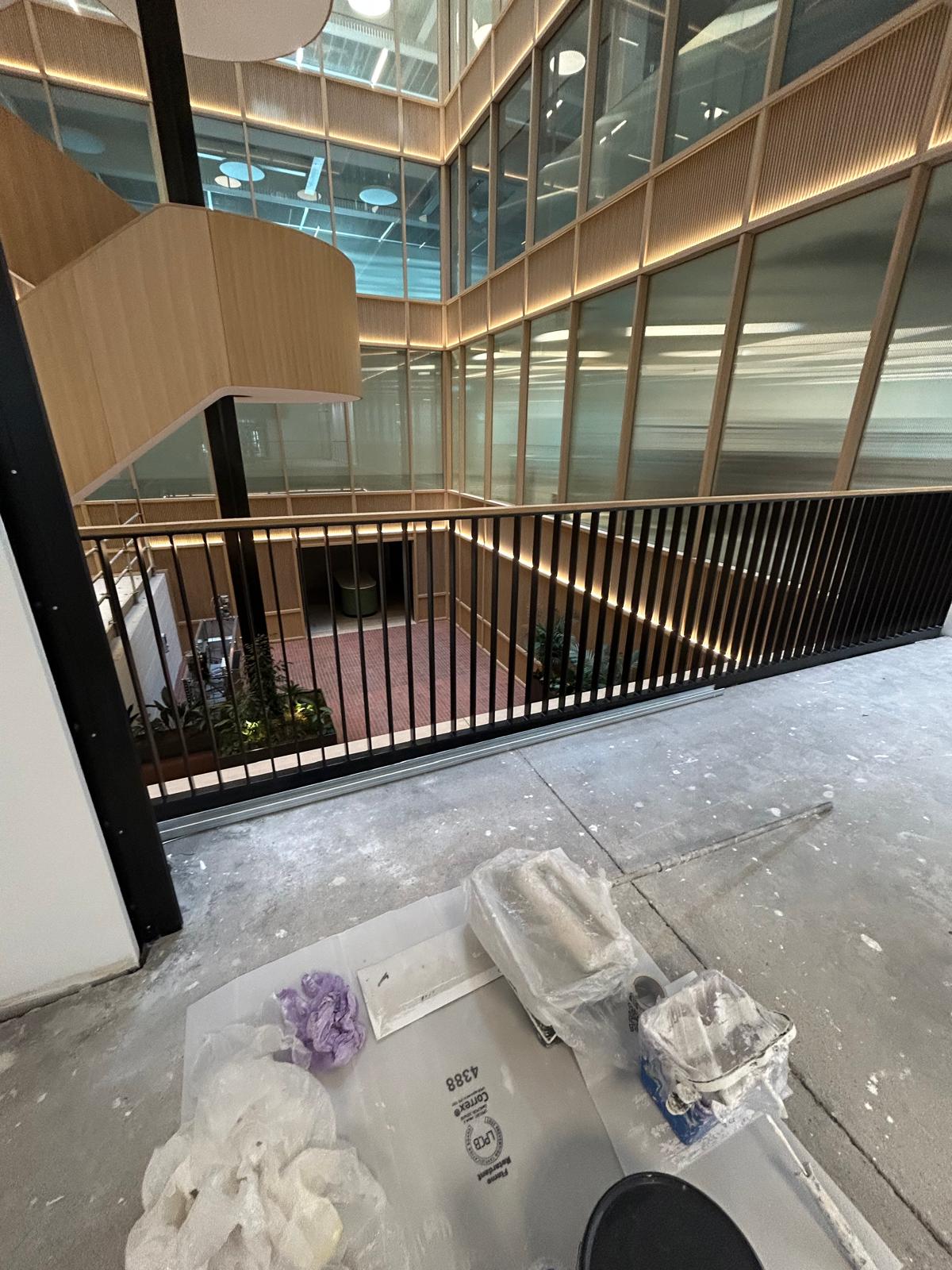 Professional feature staircase spraying by Shaw Spray Ltd in West Sussex