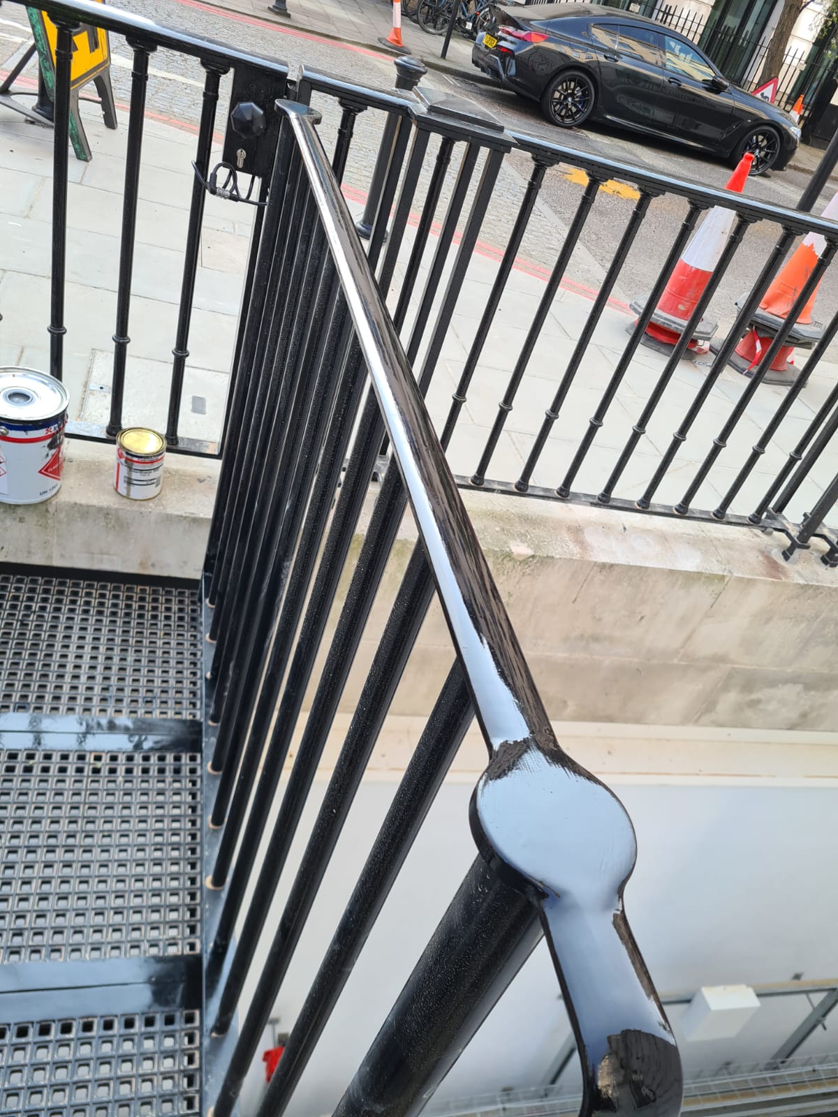 Professional balustrade spraying by Shaw Spray Ltd in West Sussex