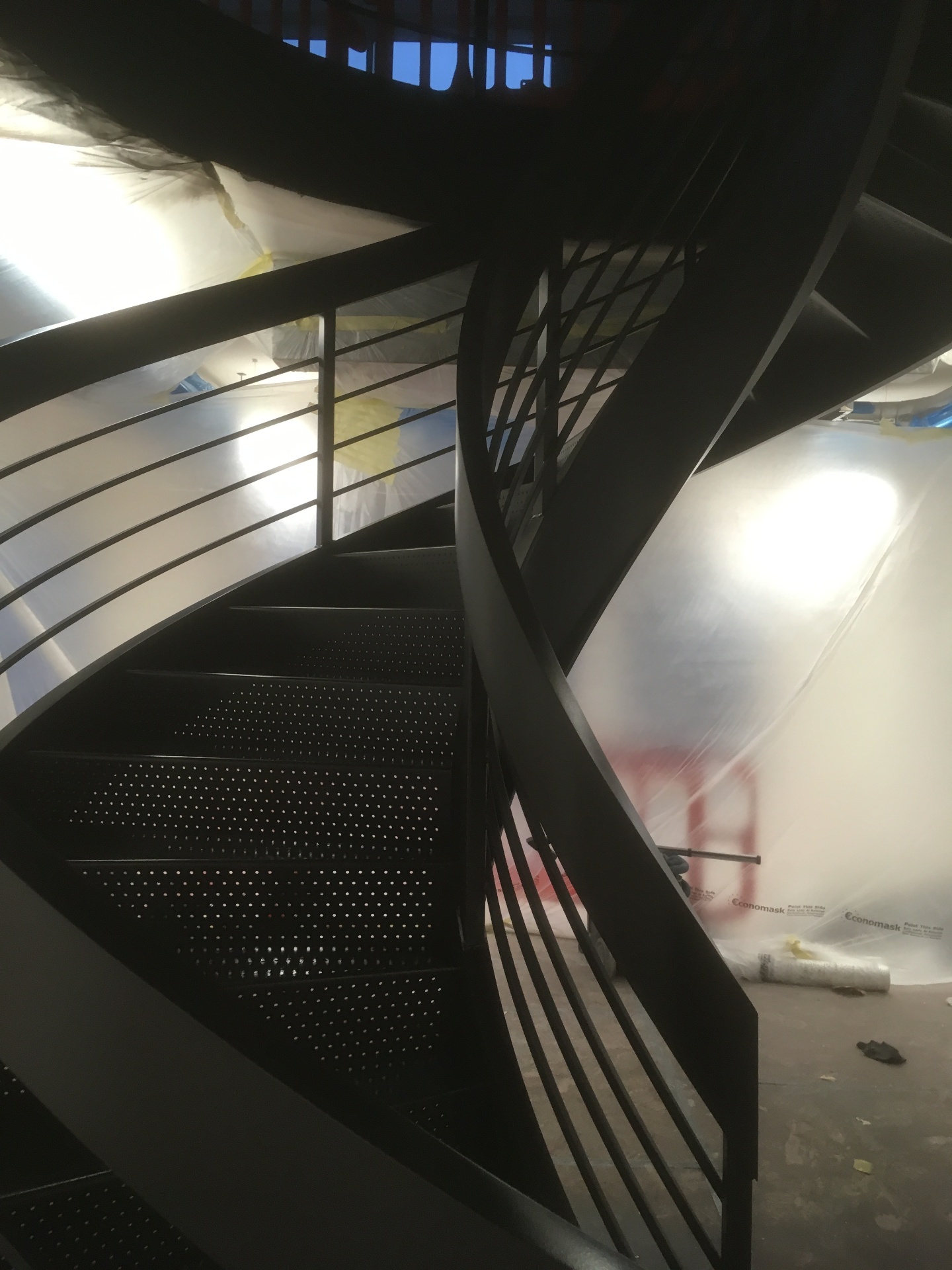 Professional feature staircase spraying by Shaw Spray Ltd in West Sussex