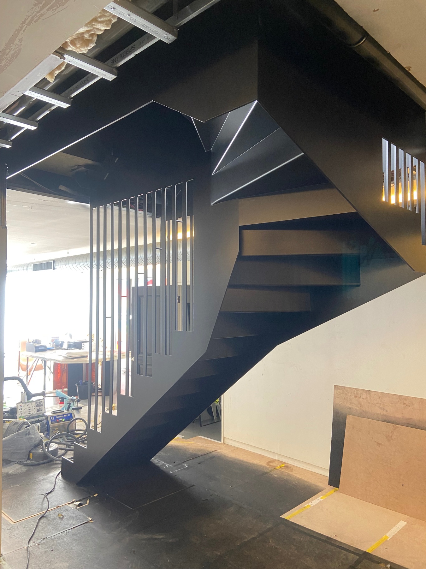 Professional feature staircase spraying by Shaw Spray Ltd in West Sussex