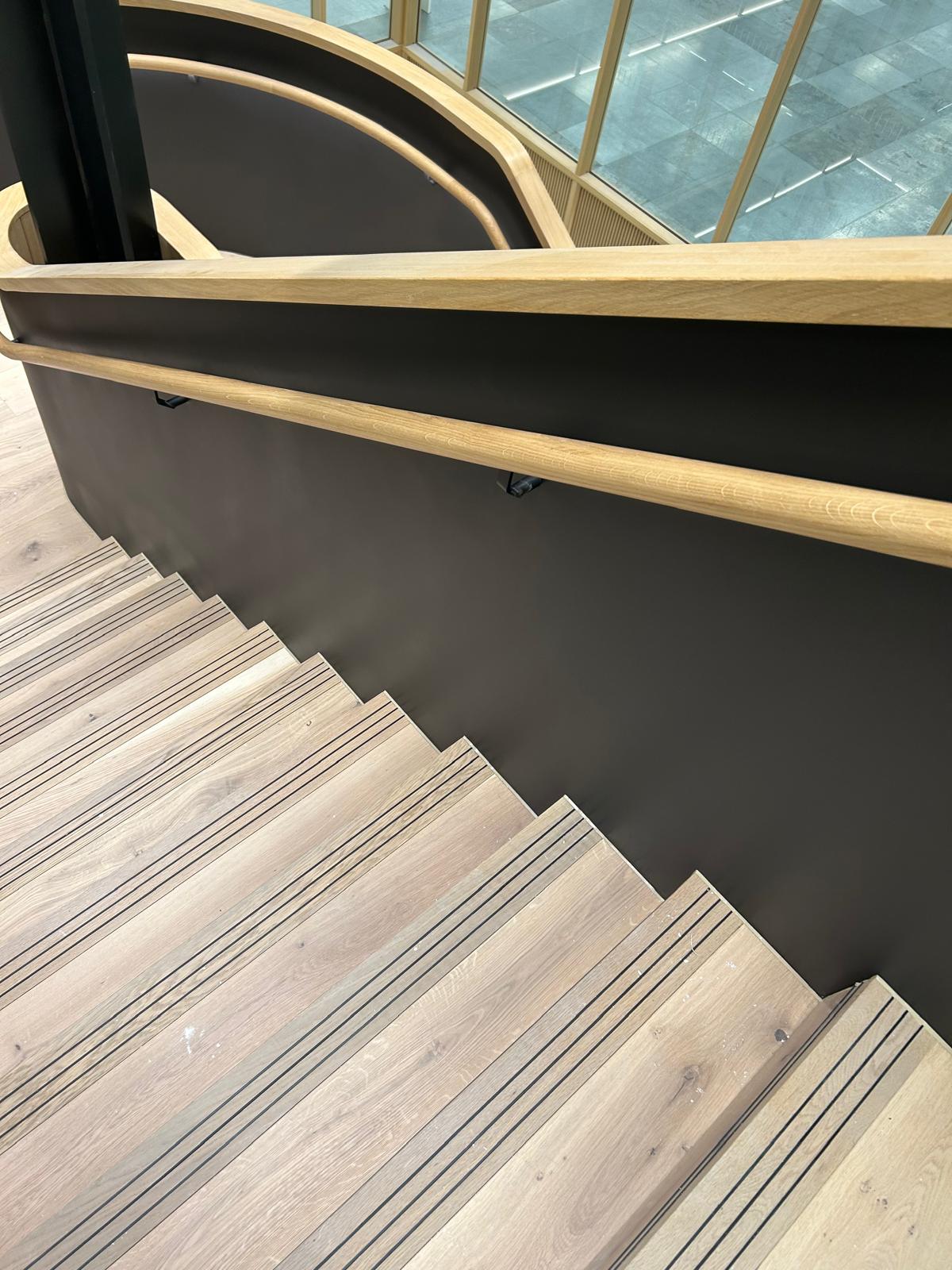 Professional feature staircase spraying by Shaw Spray Ltd in West Sussex